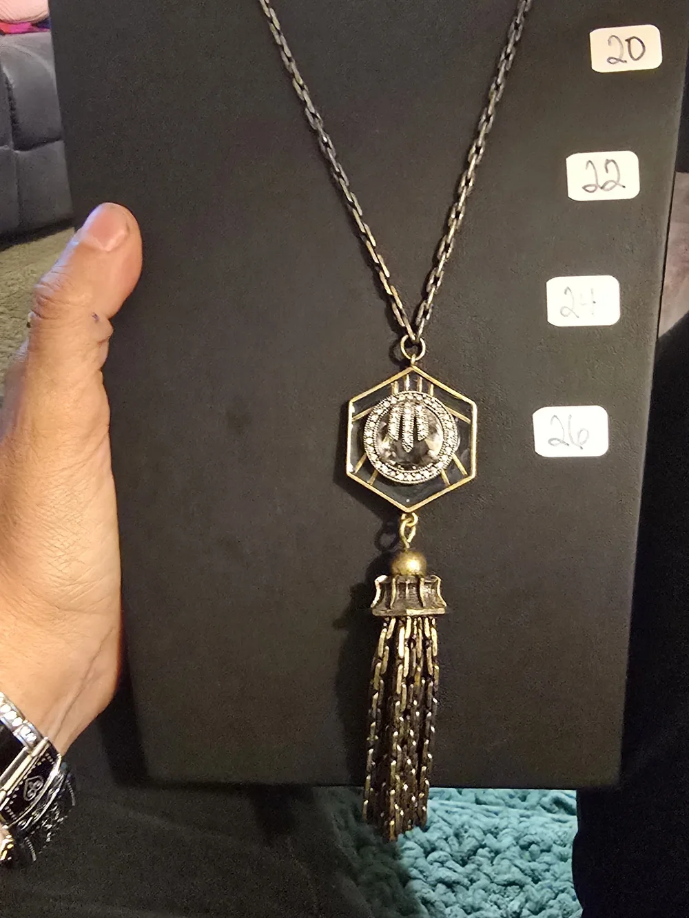 Lulu Frost necklace shown
